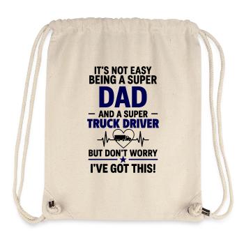 Cœur + Chauffeur de camion – Super Papa Conducteur professionnel - Sac à cordon recyclé Stanley/Stella - blanc naturel - Devant