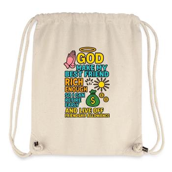 Gott macht meinen besten Freund reich genug, Christian - Stanley/Stella recycelter Gym Bag - Naturweiß - Vorne