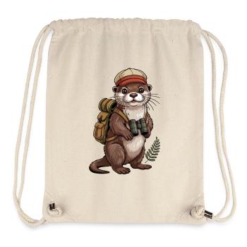 Abenteuerotter mit Ferngläsern - Stanley/Stella recycelter Gym Bag - Naturweiß - Vorne