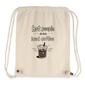 Les personnes sexy boivent du café glacé Déclaration - Sac à cordon recyclé Stanley/Stella - blanc naturel - Devant