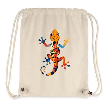 Bunter Gecko Farbexplosion Echse Kunst Motiv - Stanley/Stella recycelter Gym Bag - Naturweiß - Vorne