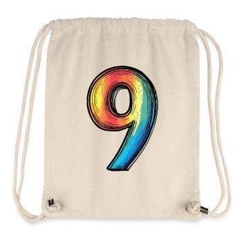 9 Number Colorful - Stanley/Stella Recycled Gym Bag - natural - Front