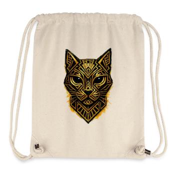 Art Deco Geometric Cat Gold Line - Stanley/Stella Recycled Gym Bag - natural - Front