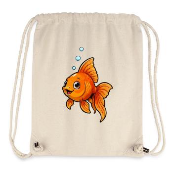 Dessin animé Poisson Rouge Joyeux - Sac à cordon recyclé Stanley/Stella - blanc naturel - Devant