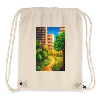 Grüne Route zwischen Wolkenkratzern - Stanley/Stella recycelter Gym Bag - Naturweiß - Vorne