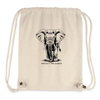Fine Line Elefant – Protégez les géants - Sac à cordon recyclé Stanley/Stella - blanc naturel - Devant