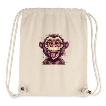 Crazy Äffchen - Stanley/Stella recycelter Gym Bag - Naturweiß - Vorne