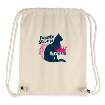 Royal Cat - Eating, Sleeping, Reigning - Stanley/Stella Recycled Gym Bag - natural - Front