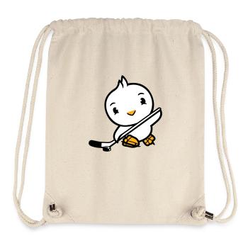 Vogel spielen Eishockey Sport Puck Schläger Hobby - Stanley/Stella recycelter Gym Bag - Naturweiß - Vorne