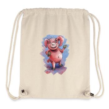 Mürrisches lustiges Schweinchen - Stanley/Stella recycelter Gym Bag - Naturweiß - Vorne