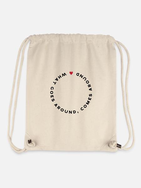 WHAT GOES AROUND, COMES AROUND - Stanley/Stella recycelter Gym Bag - Naturweiß