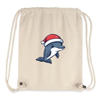 Dauphin Noël mignon - Sac à cordon recyclé Stanley/Stella - blanc naturel - Devant