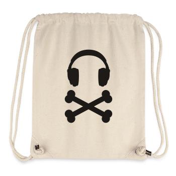 music pirat - musik piraten - Sac à cordon recyclé Stanley/Stella - blanc naturel - Devant