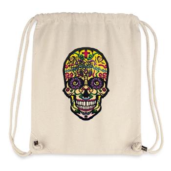 tete de mort mexicaine skull crane fantaisie mexic - Sac à cordon recyclé Stanley/Stella - blanc naturel - Devant