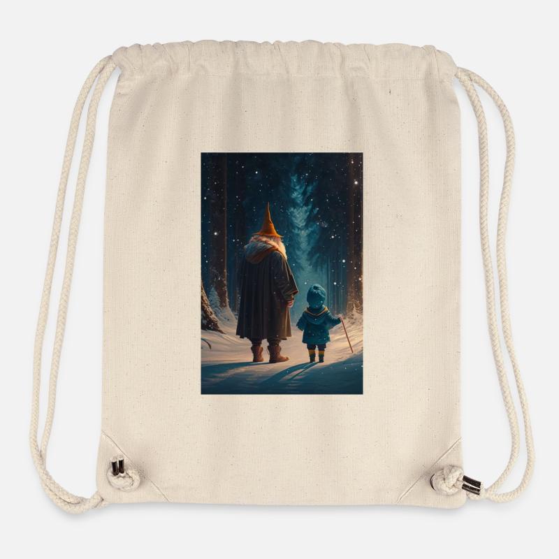 Kind mit Zauberer im Verschneiten Wald Phone Case - Stanley/Stella recycelter Gym Bag - Naturweiß