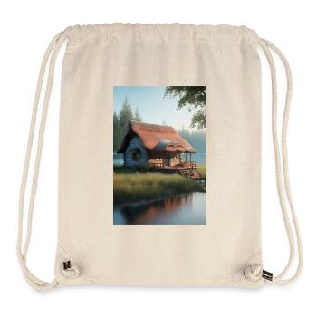 Charming lakeside cabin - Stanley/Stella Recycled Gym Bag - natural - Front