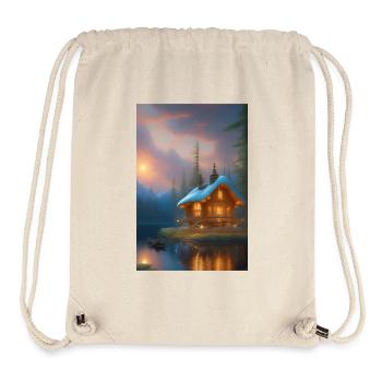 Charming lakeside cabin - Stanley/Stella Recycled Gym Bag - natural - Front