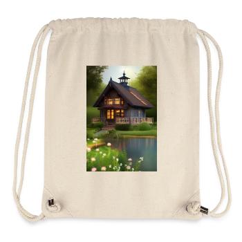 Charming lakeside cabin - Stanley/Stella Recycled Gym Bag - natural - Front
