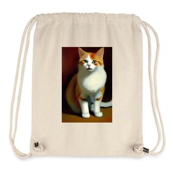 Katzen Bild - Stanley/Stella recycelter Gym Bag - Naturweiß - Vorne