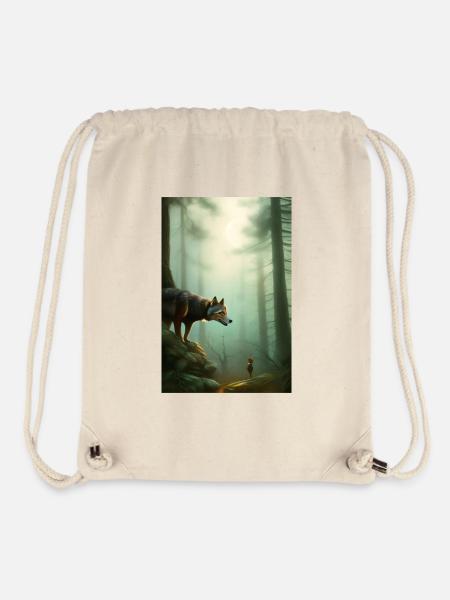 Wolf im Wald - Stanley/Stella recycelter Gym Bag - Naturweiß
