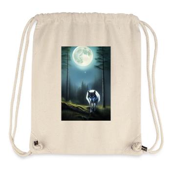 Wolf und Mond - Stanley/Stella recycelter Gym Bag - Naturweiß - Vorne