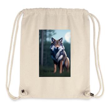 Wolf und Mond - Stanley/Stella recycelter Gym Bag - Naturweiß - Vorne