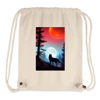 Wolf und Mond - Stanley/Stella recycelter Gym Bag - Naturweiß - Vorne