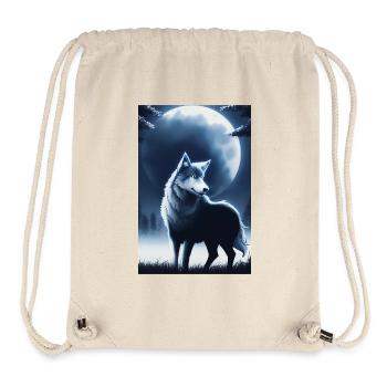 Wolf und Mond - Stanley/Stella recycelter Gym Bag - Naturweiß - Vorne