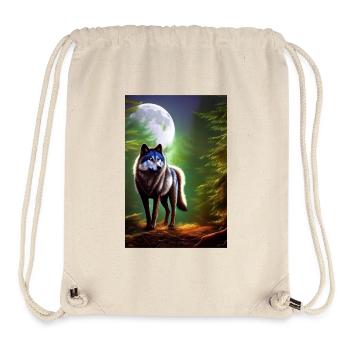 Wolf und Mond - Stanley/Stella recycelter Gym Bag - Naturweiß - Vorne