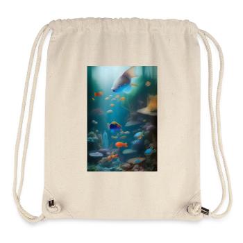 Fische, Aquarium - Stanley/Stella recycelter Gym Bag - Naturweiß - Vorne