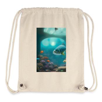 Fische, Aquarium - Stanley/Stella recycelter Gym Bag - Naturweiß - Vorne