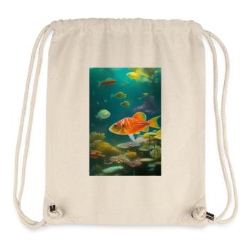 Fische, Aquarium - Stanley/Stella recycelter Gym Bag - Naturweiß - Vorne