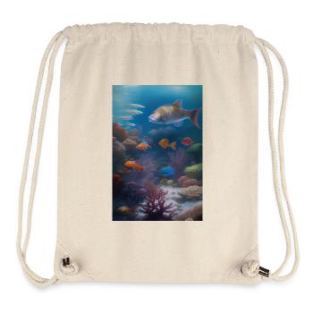 Fische, Aquarium - Stanley/Stella recycelter Gym Bag - Naturweiß - Vorne