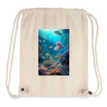 Fische, Aquarium - Stanley/Stella recycelter Gym Bag - Naturweiß - Vorne