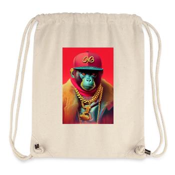 Cool monkey with gold chain - Stanley/Stella Recycled Gym Bag - natural - Front