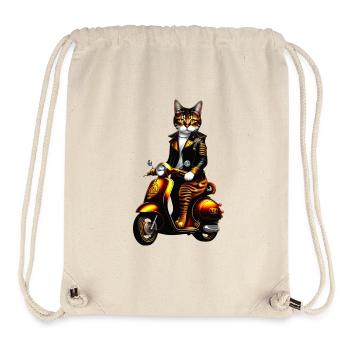 Steampunk-Katze - Stanley/Stella recycelter Gym Bag - Naturweiß - Vorne