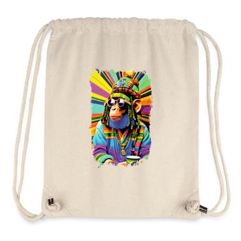 Colorful Reggae Afro Rasta Cartoon Monkey - Stanley/Stella Recycled Gym Bag - natural - Front