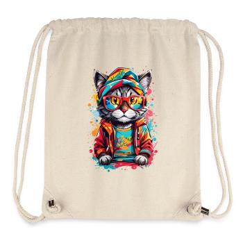 Coole Katze - Stanley/Stella recycelter Gym Bag - Naturweiß - Vorne