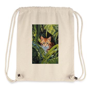 Cute ginger cat illustration - Stanley/Stella Recycled Gym Bag - natural - Front