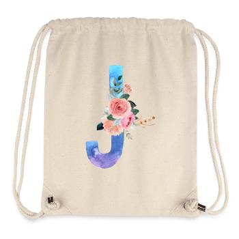 Lettre J watercolor - Sac à cordon recyclé Stanley/Stella - blanc naturel - Devant