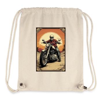 Skull Biker - Stanley/Stella recycelter Gym Bag - Naturweiß - Vorne