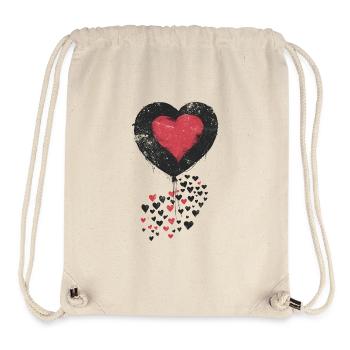 Heart Balloon with Surrounding Black and Red heart - Stanley/Stella Recycled Gym Bag - natural - Front