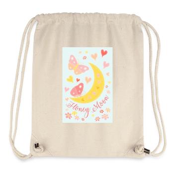 Lune de miel lune de miel fleurs papillons affiche bleu - Sac à cordon recyclé Stanley/Stella - blanc naturel - Devant