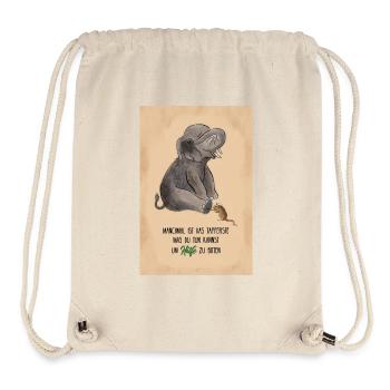 Mouse helps elephant: Saying for more bravery - Stanley/Stella Recycled Gym Bag - natural - Front