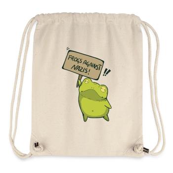 Des grenouilles contre les nazis - Sac à cordon recyclé Stanley/Stella - blanc naturel - Devant