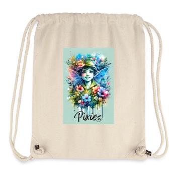 Pixie - Pixies - Flowers, Watercolor and Fairy - Stanley/Stella Recycled Gym Bag - natural - Front