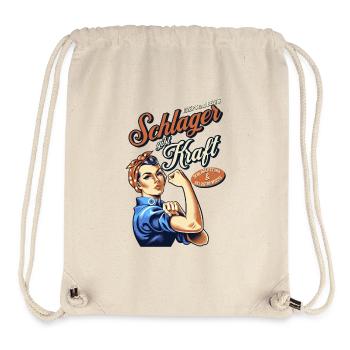 Schlager gibt Kraft - Retro-Design für Schlagerfan - Stanley/Stella recycelter Gym Bag - Naturweiß - Vorne