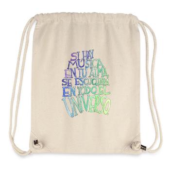 Musique dans votre âme - Phrase à l’aquarelle - Sac à cordon recyclé Stanley/Stella - blanc naturel - Devant
