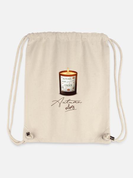 Candle, Leaf and Pumpkin Patterns, Autumn - Stanley/Stella Recycled Gym Bag - natural