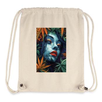 Neon leaf portrait with red lips - Stanley/Stella Recycled Gym Bag - natural - Front